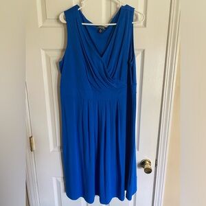 Lands End blue wrap dress. Size 1X 16w-18w. Excellent used condition.
